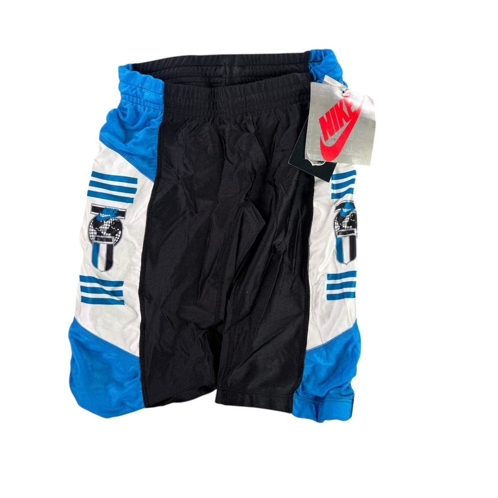 Vintage Nike Biker Shorts Men Medium Black Blue White International 1CC267